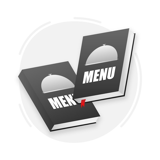 Vector menu book recipe book icon fork and knife vector illustration