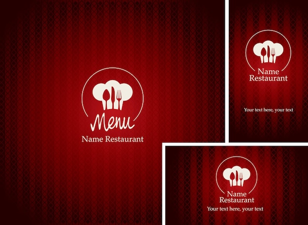 Vector menu and business cards for restaurant