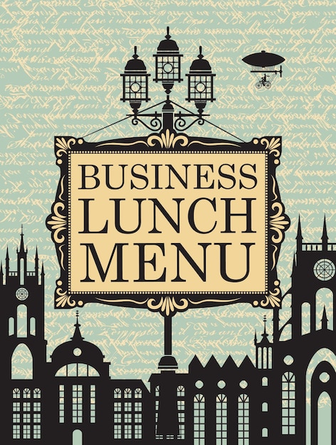 menu for business lunches with old town