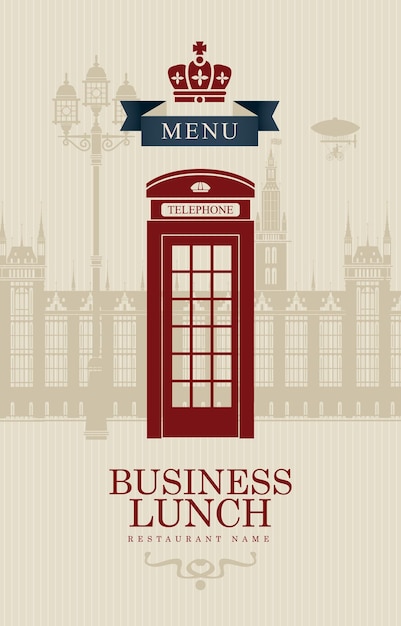 Menu for business lunches with phone booth