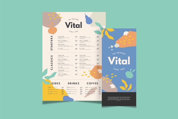 Menu concept in flat design