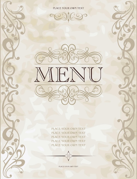 Vettore copertina del menu