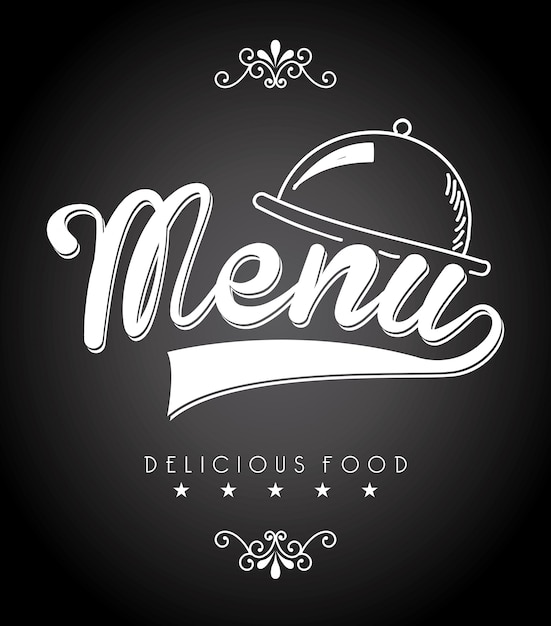 Menu design over black background vector illustration