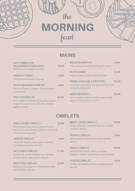 menu design ready to print