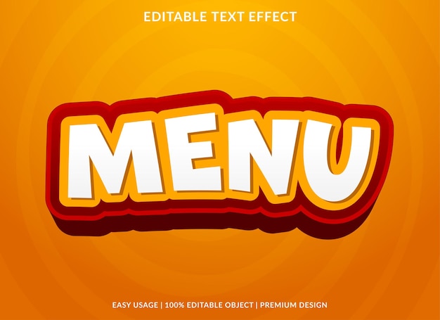 Menu editable text effect template use for business logo and brand