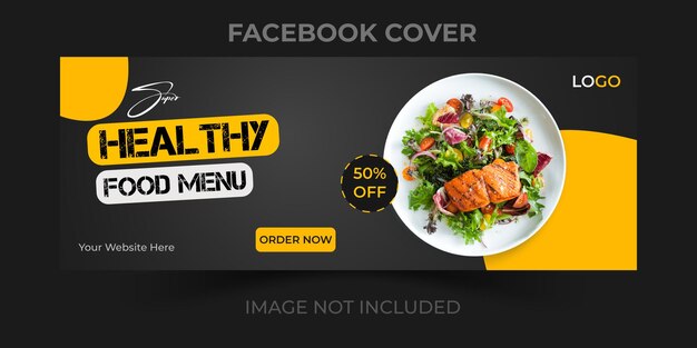 Menu en restaurant facebook cover sjabloon