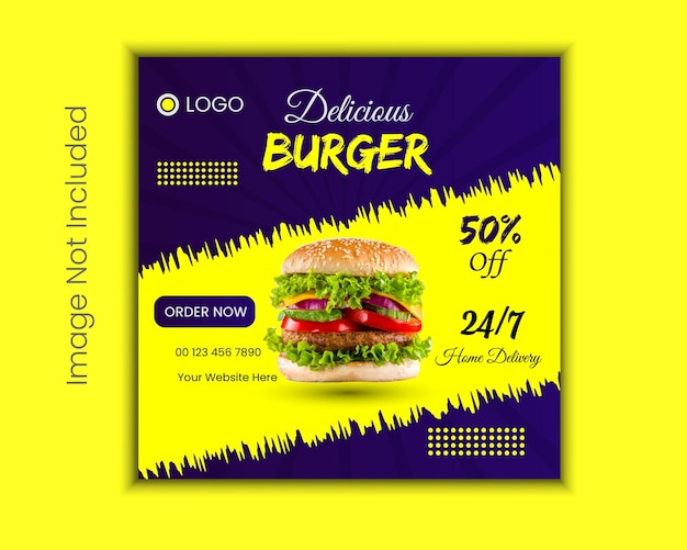 Vector menu en restaurant sociale media banner sjabloon