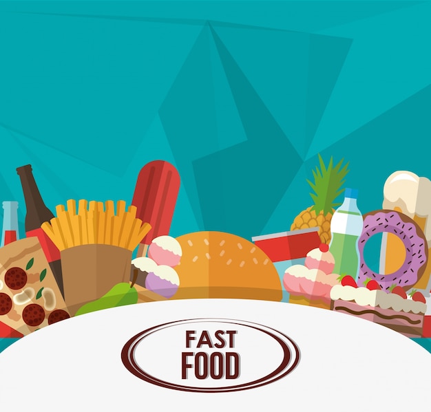 Vector menu and fast food