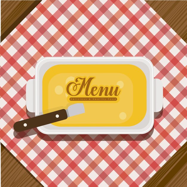 Vettore menu e cibo design