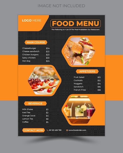 a menu for food menus that includes the menu for food menu
