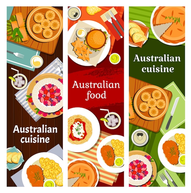 Menu-gerechten uit de australische keuken