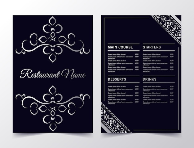 Menu-indeling met decoratieve elementen