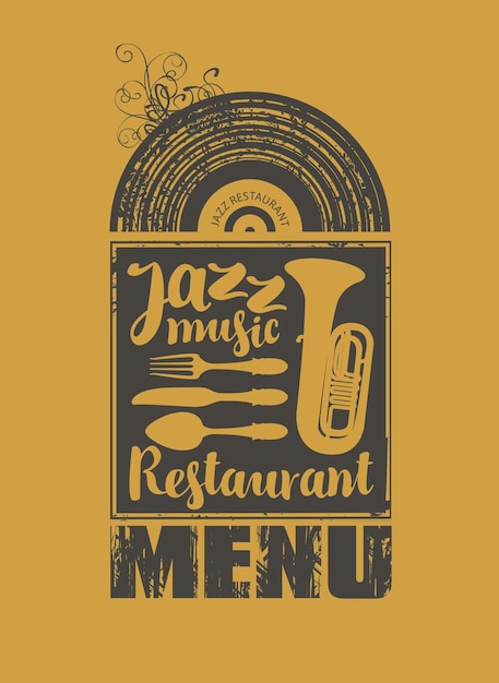 Vettore menu per ristorante jazz