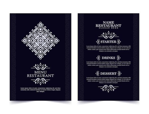 Vector menu lay-out met ornamentele elementen
