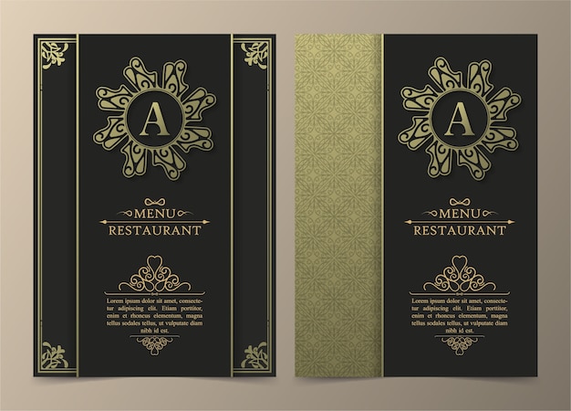 Layout del menu con elementi ornamentali.