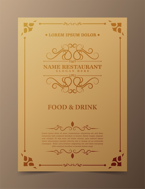 Layout del menu con elementi ornamentali