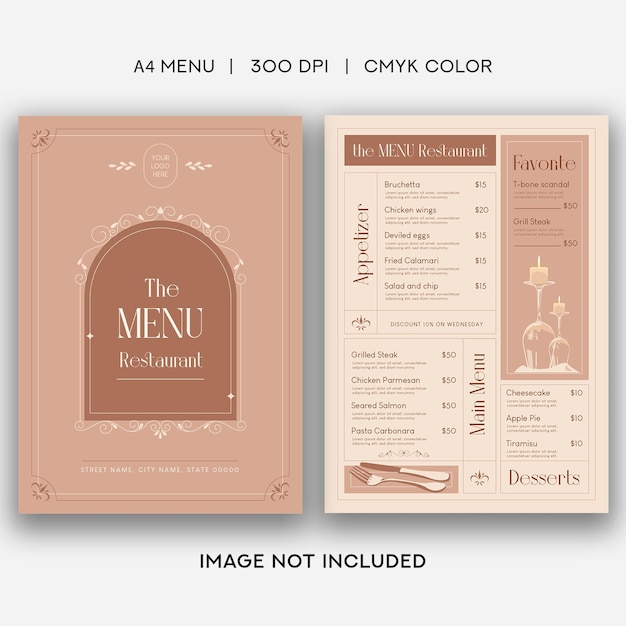 A menu for the menu is shown with the word " the menu " on the left.