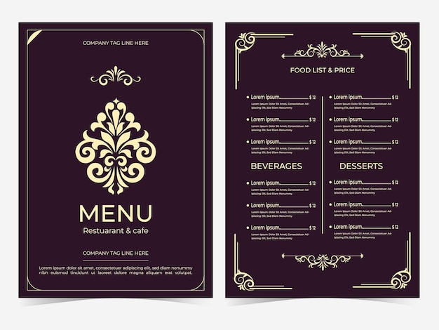 a menu for the menu of the menu