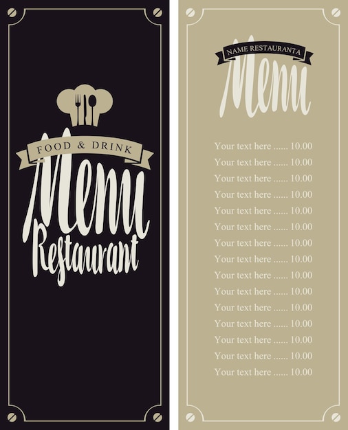 Menu met prijslijst en toque