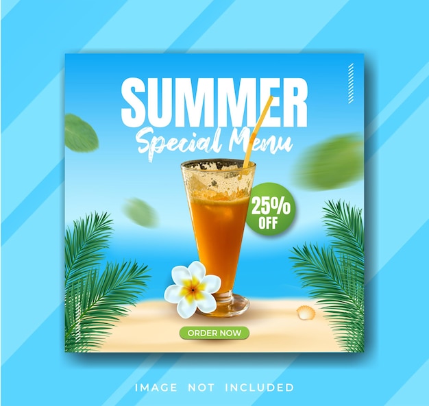 メニュープロモーションソーシャルメディアInstagram投稿バナーテンプレート