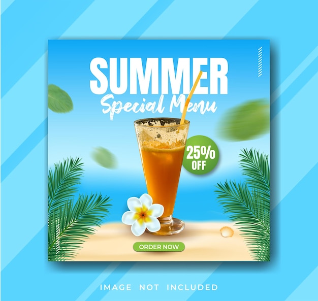 Menu promotion social media instagram post banner template