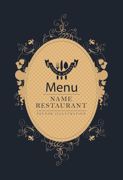 menu for restaurant in baroque style