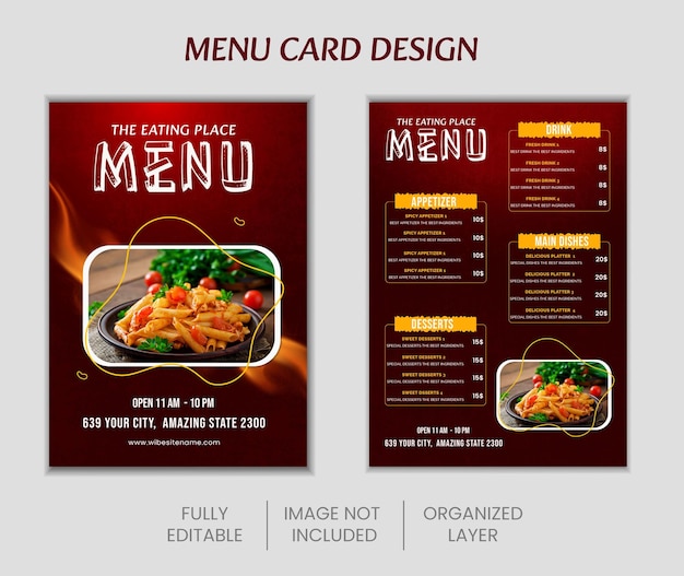a menu for a restaurant called menu for a restaurant