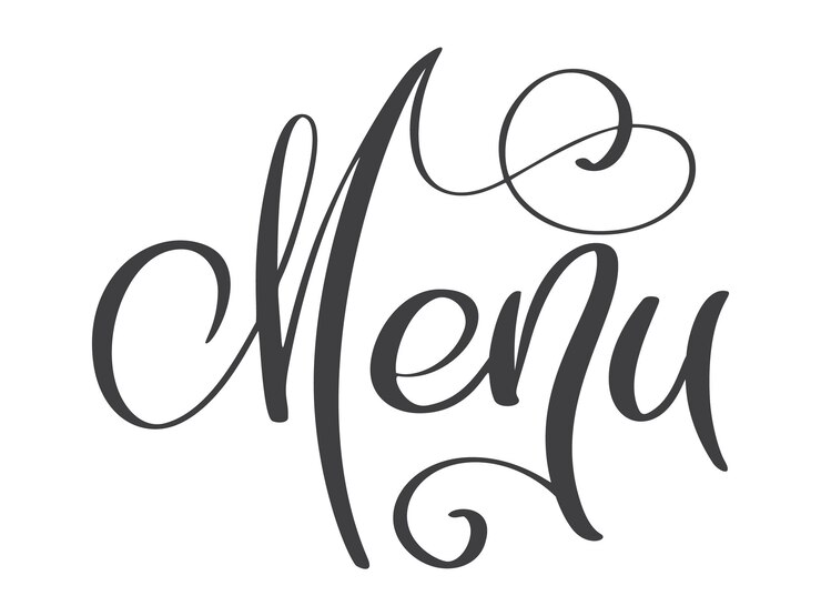 Menu restaurant hand drawn lettering phrase text vector illustration Inscription on white
