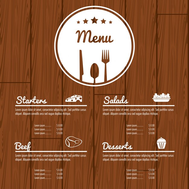 Menu restaurant keuken pictogram