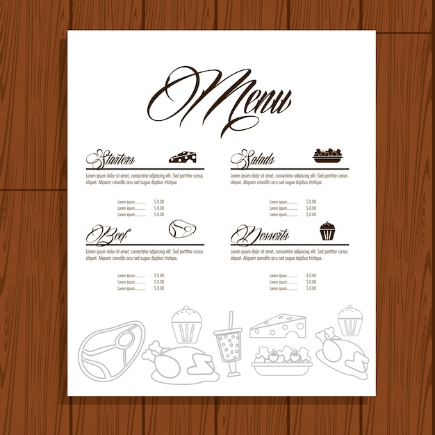 Menu restaurant keuken pictogram