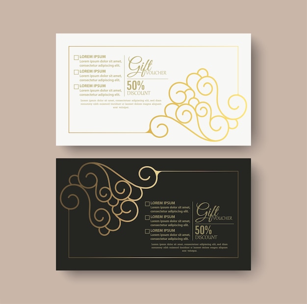 Menu restaurant luxury gift voucher design template