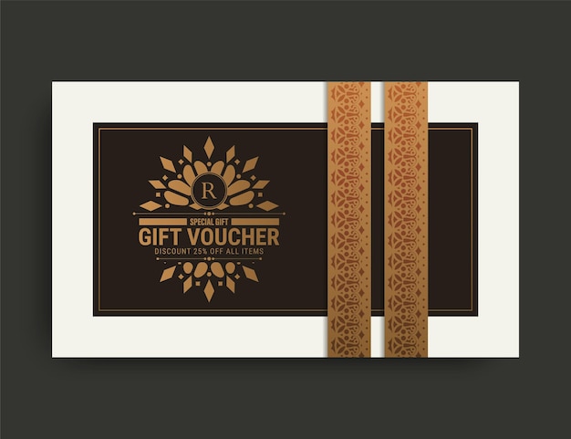 Menu restaurant luxury gift voucher design template