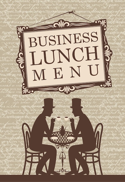 Vector menu for restaurant with business lunch
