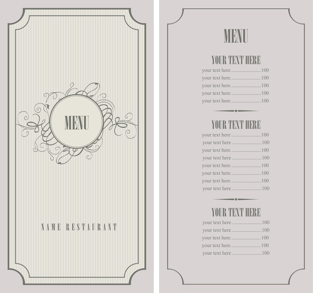 menu for restaurant with prices