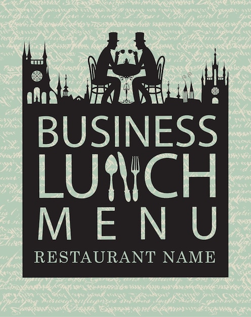 Menu for restaurants with business lunches