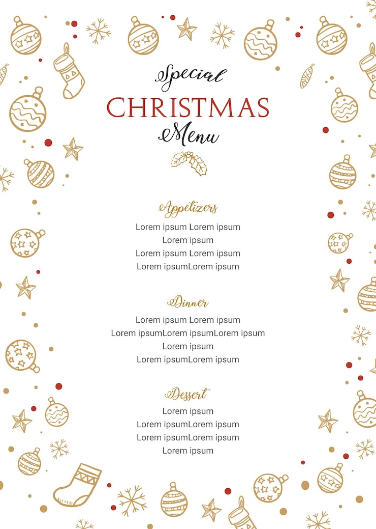 Vector menu speciale kerstsjabloon