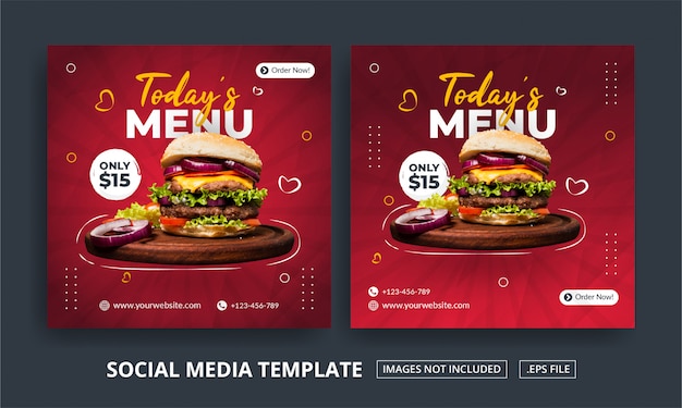 Menu square banner template