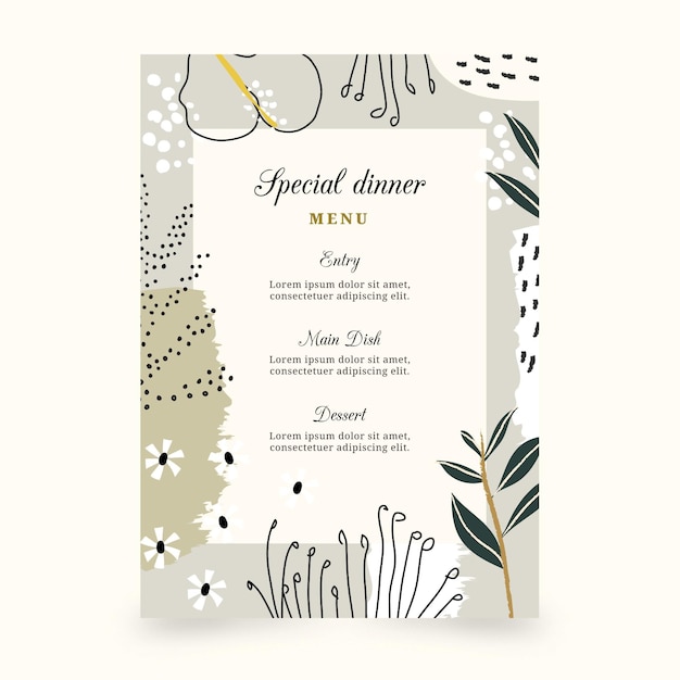 Menu template concept