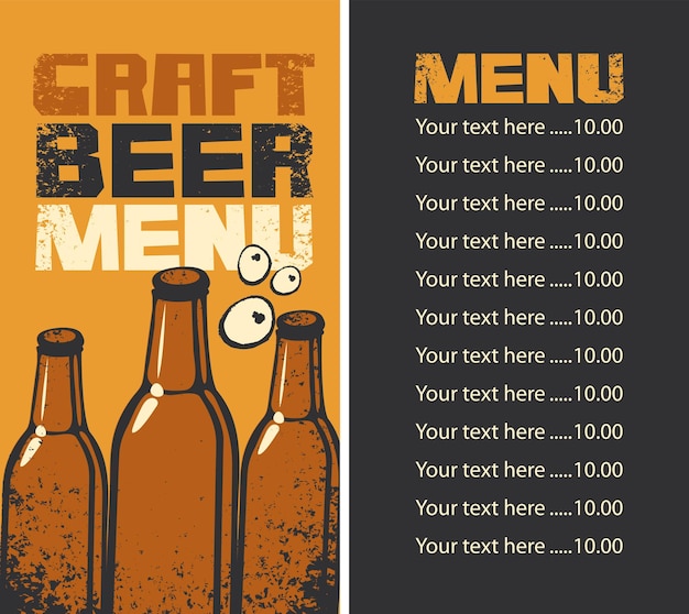 Vector menu voor bierkroeg