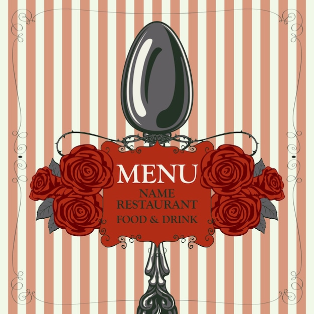 menu voor restaurant met lepel