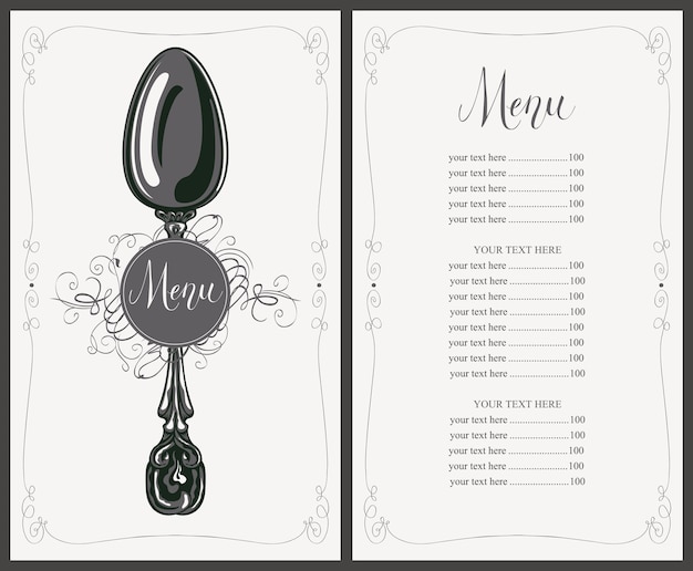 Vector menu voor restaurant met prijzen