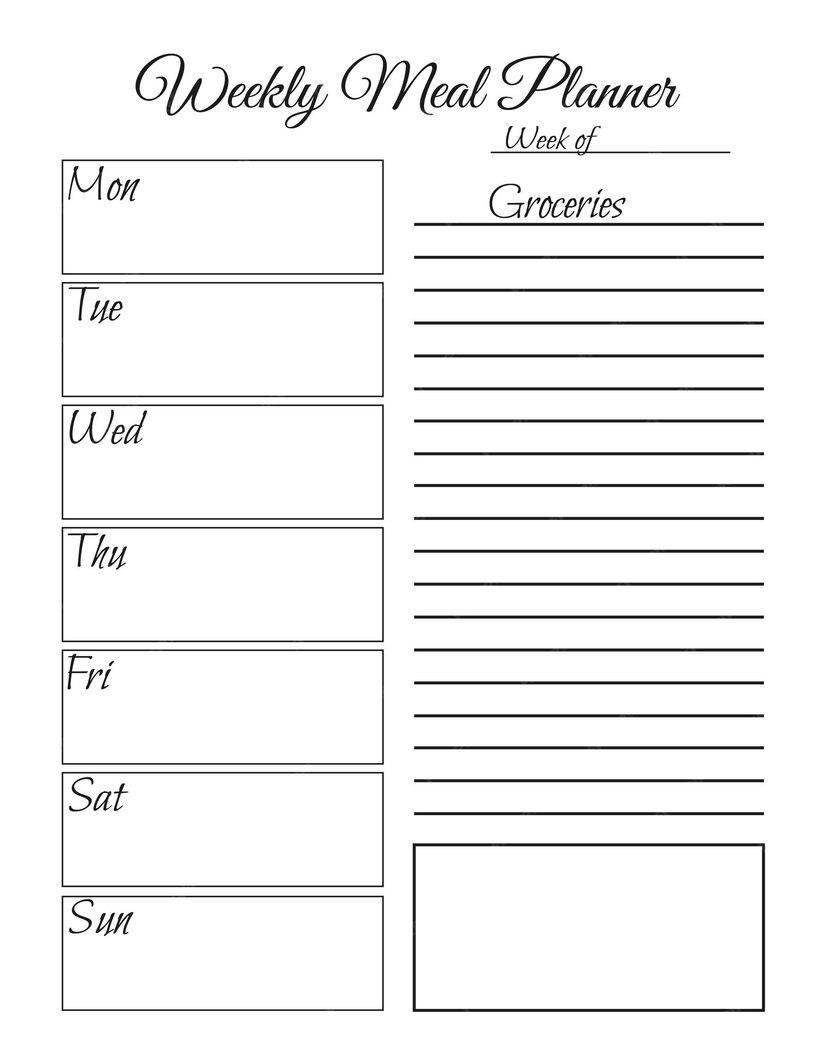 Premium Vector Menu For The Week Scheduler Meal Planning And Grocery premium-vector-menu-for-the-week-scheduler-meal-planning-and-grocery