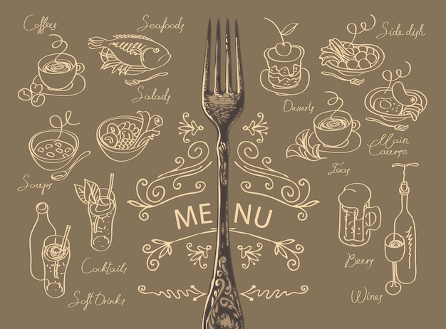 menu with different dishes