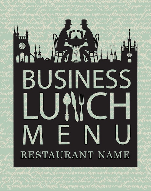 menukaart voor restaurants met zakenlunches