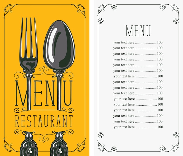 Menukaart voor restaurants