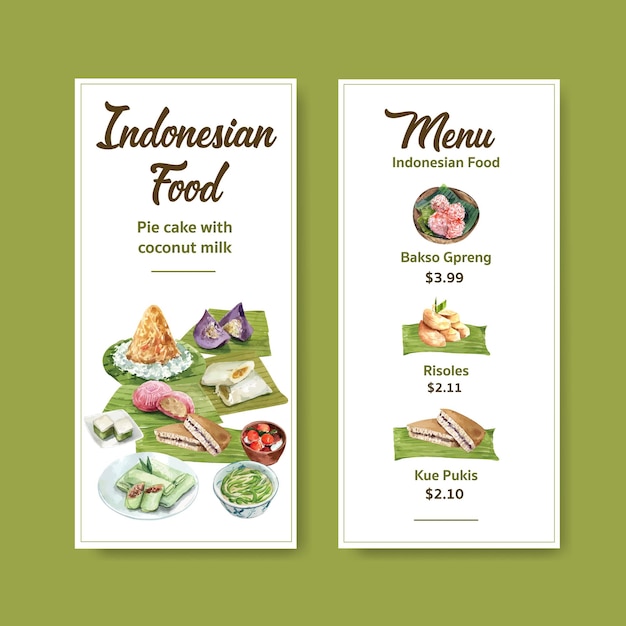 Menusjabloon met indonesische snack