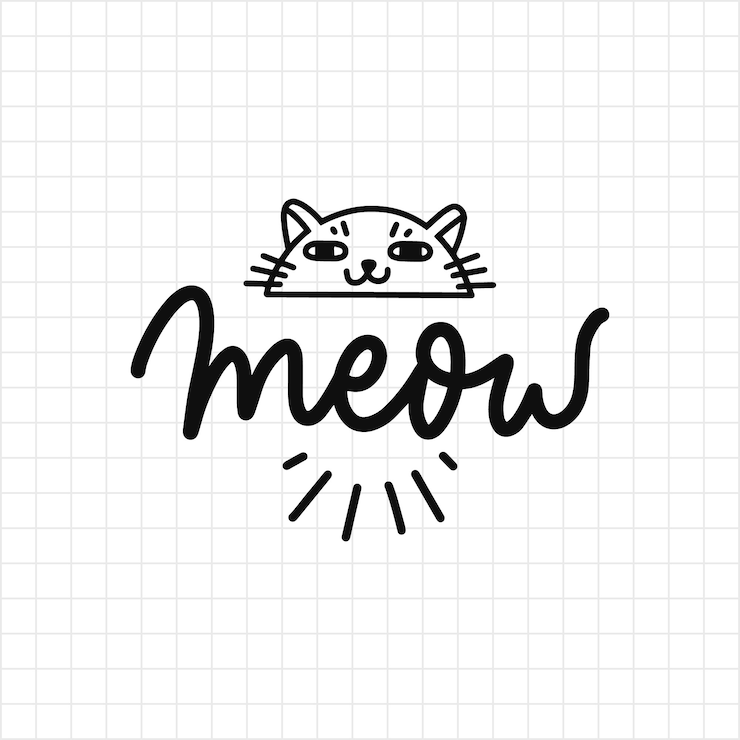Мяу Кошки, надпись каракули