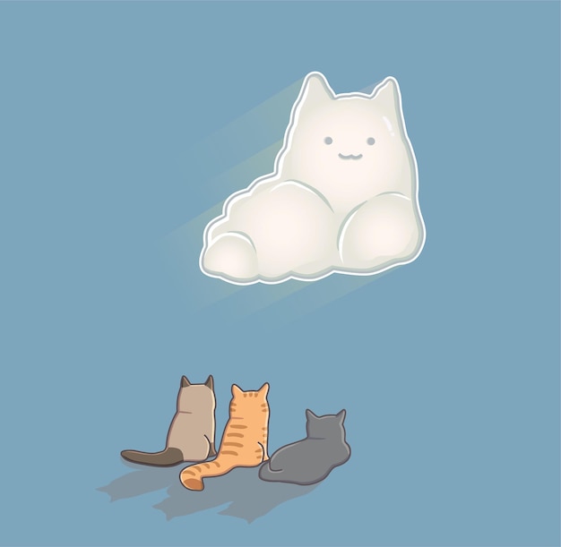 Vector meow see the cloud