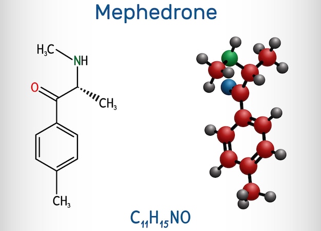 mephedrone 4methyl methcathinone 4mmc 4methyl ephedrone c11h15no molecule