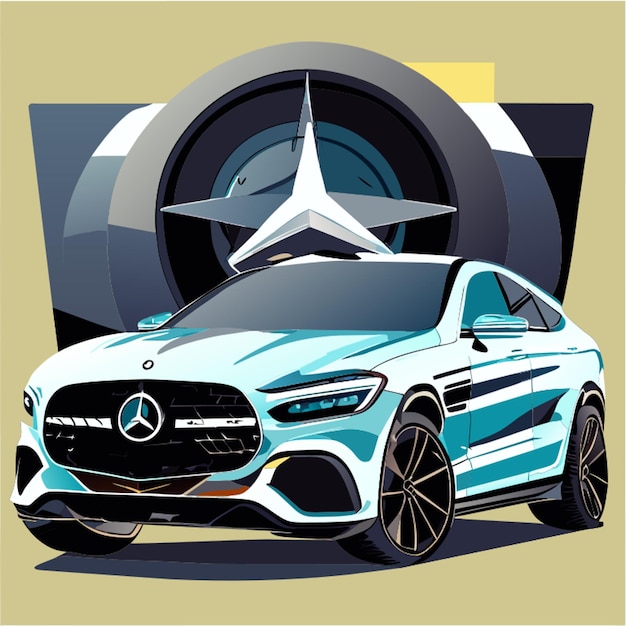 Vector mercedesbenz eq eqs 500 full body 4k hoogwaardige vector illustratie